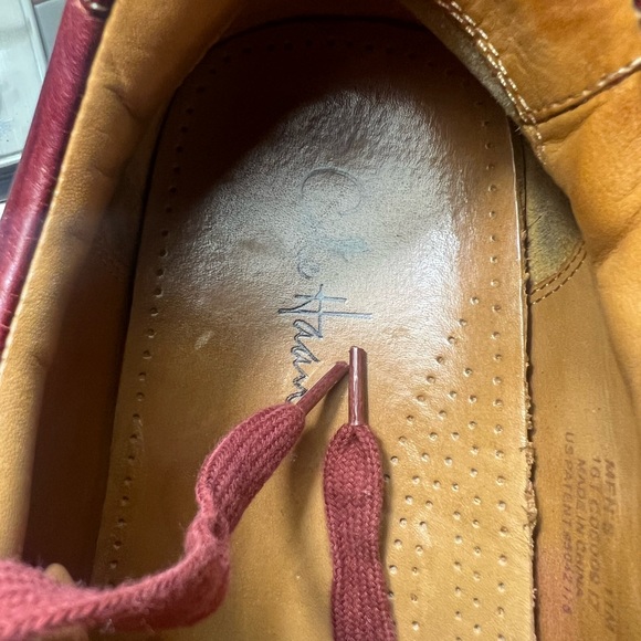 Cole Haan Chunky Burgundy Lace Up Loafers Walking Shoes Nike Air Soles Size 11 - Picture 2 of 8